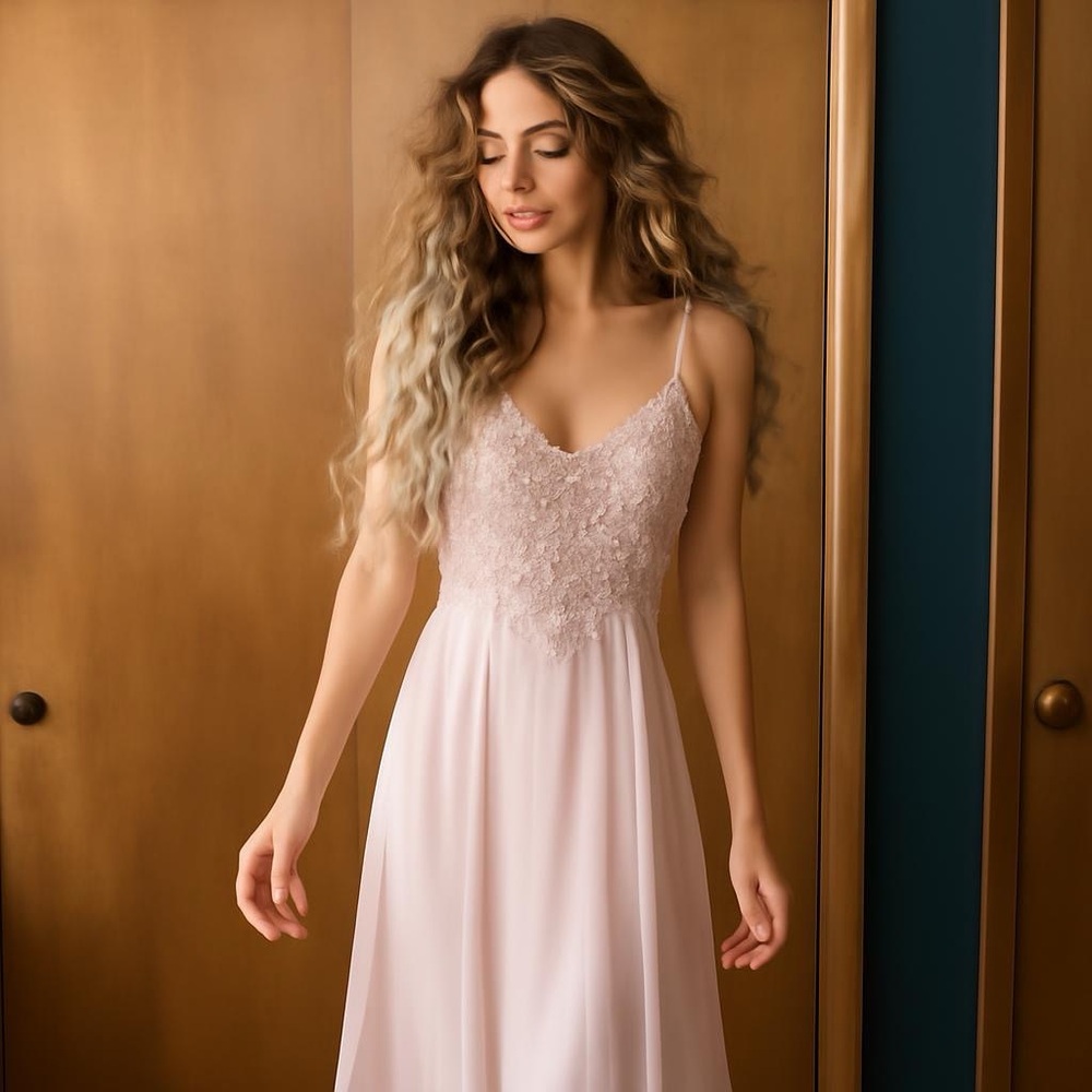 Vintage fairy peach slip dress